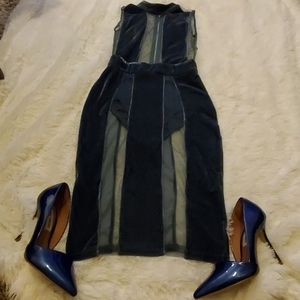 Mesh and Velvet Dress